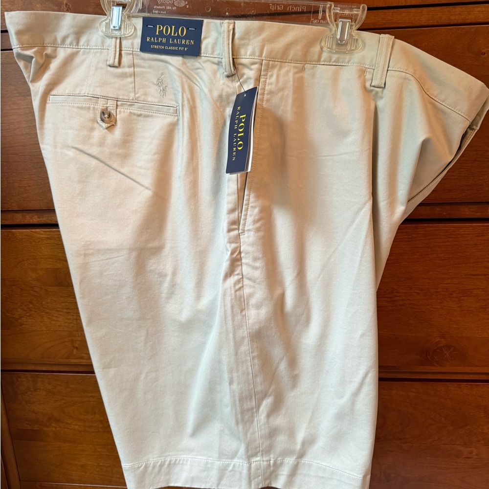 Polo by Ralph Lauren Men's Cream Flat Front Shorts